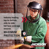 Jackson Safety Maxview - Protector facial ligero con trinquete, tinte transparente, sin revestimiento, negro, 14200 (quitar la película protectora antes de usar)