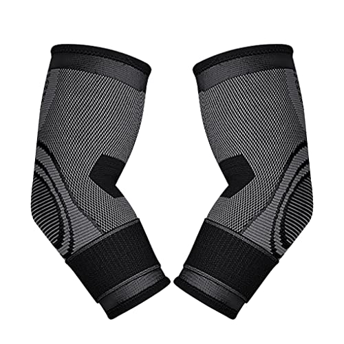WUUOSSYUIS Paquete de 2 coderas, manga de apoyo, cómoda absorción de sudor, secado rápido, protección portátil para tenis, envoltura para brazos , Negro , XL