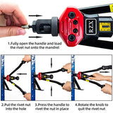 Q&R M3 M4 M5, M6, M8, M10 M12, 10-24, 1/4-20, 5/16-18, 3/8-16, Remachadora de mano, herramientas de remache con sistema de ajuste de tuerca M3-m12 Bt607