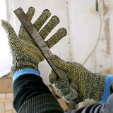 HTR Guantes de trabajo de seguridad resistentes a cortes y al calor con puntos de agarre en la palma, ignífugos, camuflaje, grandes, 1 par