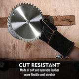 Guantes de soldador de cuero, resistentes al calor/fuego, guantes de barbacoa para chimenea, barbacoa, soldador, parrilla, horno, estufa, Tig, guantes de trabajo de utilidad general