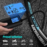 Lamgool Inflador de neumáticos de 150 PSI, compresor de aire portátil, bomba de bicicleta con medidor de presión digital, luz LED, mini bomba de neumáticos recargable, bomba de aire eléctrica para coche, bicicleta, motocicleta, pelotas