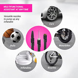 Prow compresor de aire portátil inflador de neumáticos CA/CC bomba eléctrica para coche - DC 12V, hogar - AC 110V, Upscale, con manómetro analógico, bomba de aire para neumáticos de coche, motocicleta, bicicleta, baloncesto y más.