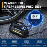 AstroAI Inflador de Llantas Digital Automatico, Compresor de Aire Portatil para Auto 12V con Bomba Electrico con Pantalla LCD, Luz LED, Kit de Adaptadores y Fusible AMARILLO