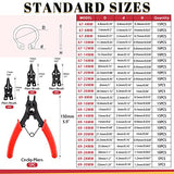 Hilitchi 261 anillos de retención externos de aleación de acero de 16 tamaños de 4 mm a 30 mm, anillo de clip de retención interno con alicates de anillo de presión 4 en 1, clips de pasador de muñeca, proyectos de reparación externos internos