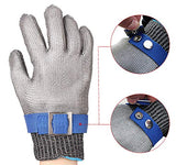ThreeH Guantes de trabajo resistentes al corte de acero inoxidable Guantes de alambre 316L Nivel 5 de protección Para Cocina Carnicero GL09 S(1 pieza)