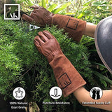 Guantes de piel para podar de jardinería a prueba de espinas para mujeres y hombres, guantes de rosa extralargos de jardinería, guantes de alta calidad de piel vacuna, guantes protectores transpirables resistentes a las espinas