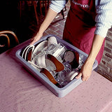 Rubbermaid Commercial Products - Caja estándar de autobus/utilitario, 4.625 galones, gris, plástico, plástico resistente, caja de lavado de platos para organización de cocina/almacenamiento