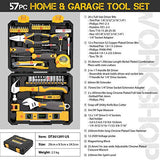 Hi-Spec 57 Piece Home & Garage Tool Kit Set. Full Set of Complete Repair & Maintenance Hand Tools for The Household, Office, Workplace & Workshop. All in a Storage Case