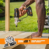 WORX Switchdriver 2 en 1 taladro y driver inalámbrico con mandriles dobles giratorios y motor de 2 velocidades con control electrónico preciso de torque – WX176L
