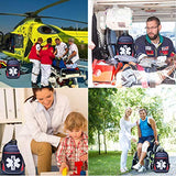 Camoredy First Aid Bag - Mochila médica vacía de emergencia roja para primeros auxilios, bolsa de trauma impermeable con múltiples bolsillos para viajes, viajes de campo, camping, senderismo, tropas exploradoras, cuidado de niños (azul)