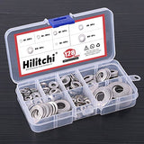 Hilitchi - Arandelas métricas de acero inoxidable 304, 128 piezas, M3 – M12